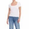 Fifteen Twenty Mindy Square Neck Rib Top In White