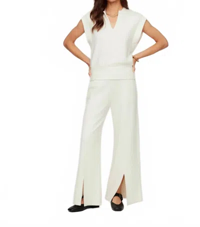 Fifteen Twenty Front Slit Sweatpants In Cream In White