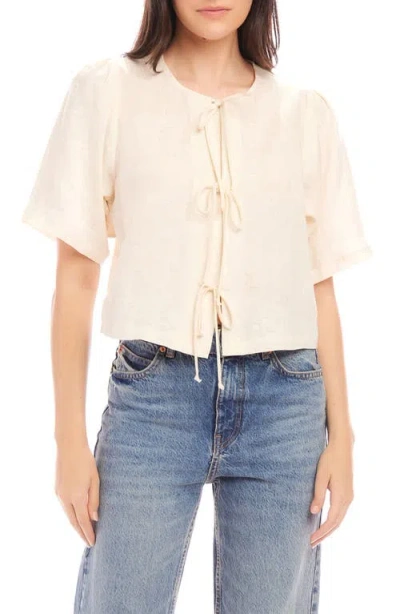Fifteen Twenty Nadine Bow Detail Top In Ecru