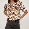 Fifteen Twenty Nadine Semi Crop Top In Batik Print In Multi