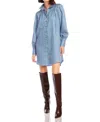 Fifteen Twenty Natalia Mini Shirtdress In Stripe Blue In Multi