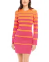 Fifteen Twenty Naya Variegated Stripe Long Sleeve Sweater Minidress In Stripe