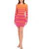 Fifteen Twenty Naya Variegated Stripe Long Sleeve Sweater Minidress In Stripe