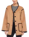 Fifteen Twenty Nico Stitch Detail Wool Blend Jacket In Camel