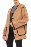 Fifteen Twenty Nico Stitch Detail Wool Blend Jacket In Brown