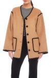 Fifteen Twenty Nico Stitch Detail Wool Blend Jacket In Camel