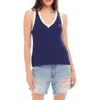 Fifteen Twenty Nicole Contrast Trim Sweater Vest In Marine Blue