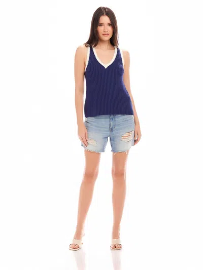 Fifteen Twenty Nicole Sweater Tank In Marine Blue
