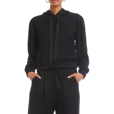 Fifteen Twenty Nyri Pleat Shoulder Hoodie In Black