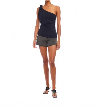 FIFTEEN TWENTY ONE SHOULDER TIE TOP IN NAVY