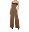 Fifteen Twenty Paloma Wide Leg Jumpsuit In Houndstooth In Brown