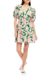 Fifteen Twenty Penelope Shirred Waist Mini Dress In Paisley