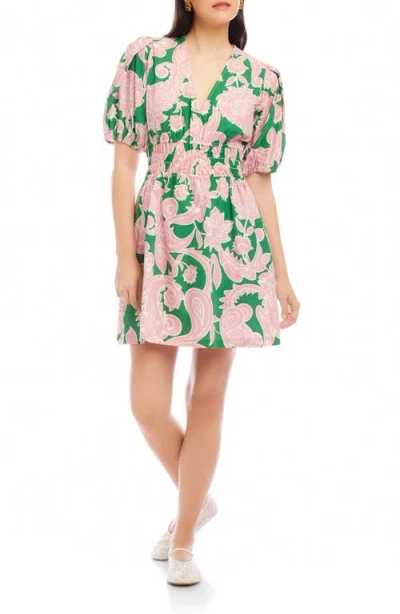 Fifteen Twenty Penelope Shirred Waist Dress In Multi