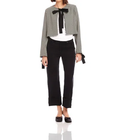 Fifteen Twenty Poppy Bow Micro Jacket In Black