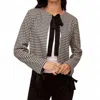Fifteen Twenty Poppy Bow Micro Jacket In Check In Multi