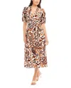 Fifteen Twenty Poppy Mixed Print Cotton Midi Dress In Batik Print