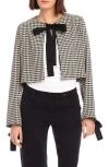 Fifteen Twenty Poppy Tie Neck Check Crop Jacket In Check