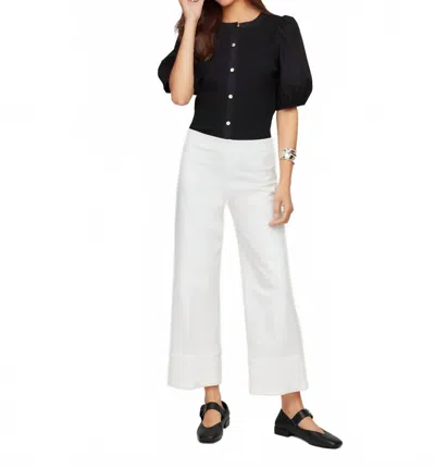 Fifteen Twenty Regina Cuff Cropped Pants In Off White