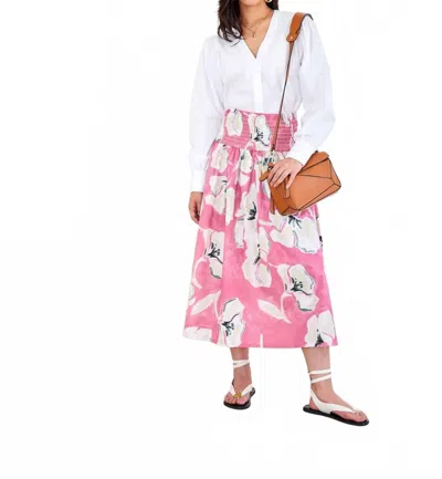 Fifteen Twenty Rhea Smocked Waist Maxi Skirt In Floral Print In Animal Print