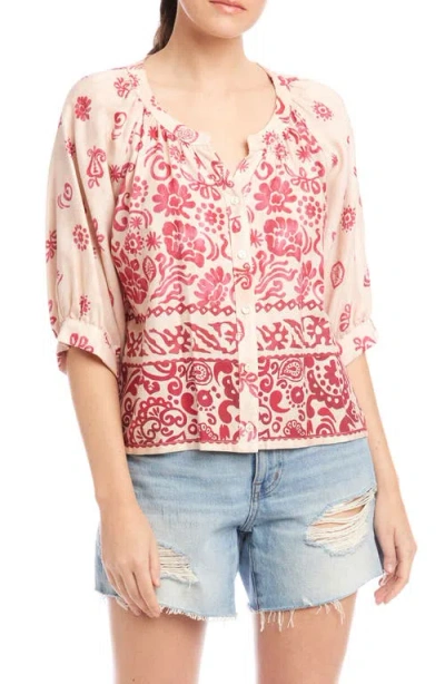 Fifteen Twenty Rilyn Border Print Button-up Shirt