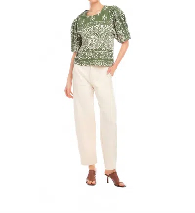 Fifteen Twenty Rosie Puff Sleeve Top In Print In Multi