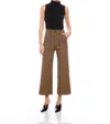 Fifteen Twenty Rylee Stretch Wide Leg Crop Pants In Brown