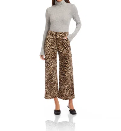 Fifteen Twenty Rylee Cropped Pants In Leopard Print In Animal Print