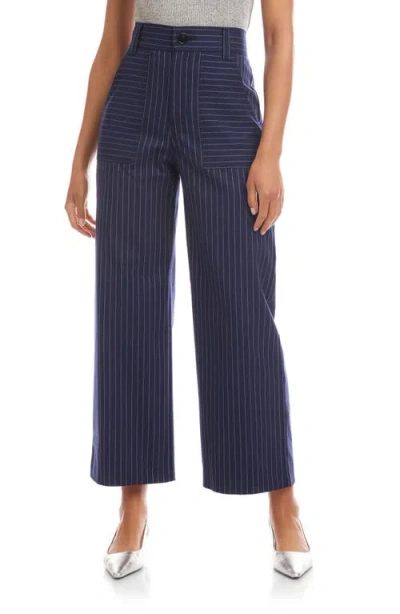 Fifteen Twenty Rylee Wide Leg Crop Pants In Blue