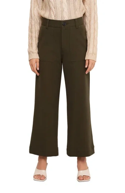 Fifteen Twenty Rylee Wide Leg Ankle Pants In Green