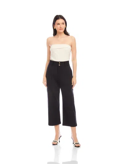 Fifteen Twenty Sadie Cropped Trousers In Black