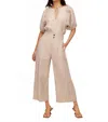 Fifteen Twenty Sadie Stripe Wide Leg Trousers Pants In Brown In Brown