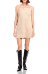 Fifteen Twenty Safia Faux Suede Dress In Almond