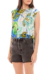 Fifteen Twenty Sami Scarf Print Tie Hem Sleeveless Top In Port