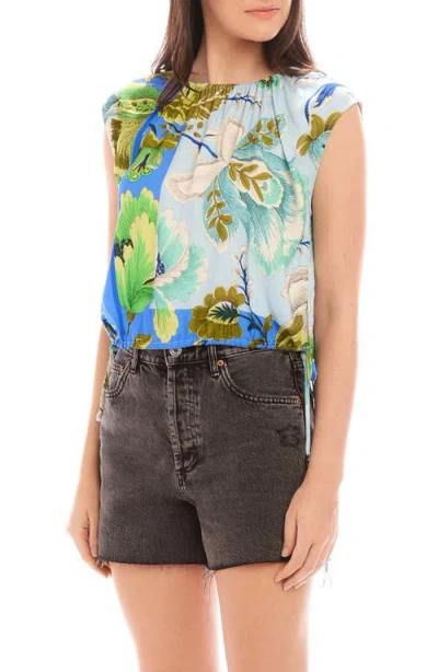 Fifteen Twenty Sami Scarf Print Tie Hem Sleeveless Top In Port