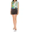 Fifteen Twenty Sami Scarf Print Tie Hem Sleeveless Top In Purple