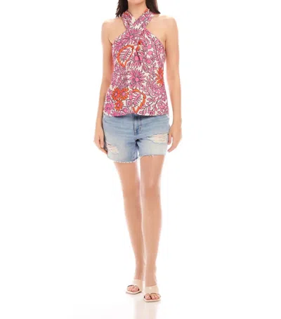 FIFTEEN TWENTY SASHA HALTER TOP IN RETRO PRINT