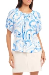 Fifteen Twenty Savina Short Sleeve Top In Prt