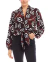 Shop Fifteen Twenty Scarlet Tie Front Top In Floral