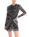 Fifteen Twenty Selena Ruched Long Sleeve Minidress In Print