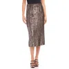 Fifteen Twenty Sequin Midi Skirt In Brown