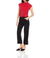 Fifteen Twenty Sequin Scrunch Top In Red In Red
