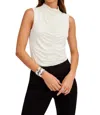 Fifteen Twenty Shirred Tank Top In Cream In White