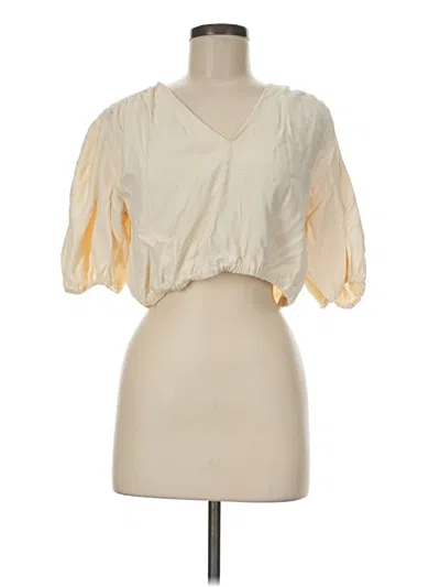 Pre-owned Fifteen Twenty Short Sleeve Blouse In Ivory