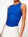 Fifteen Twenty Side Shirred Tank Top In Cobalt In Blue