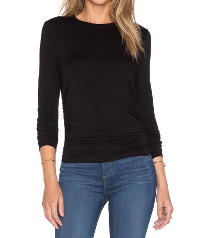 Fifteen Twenty Side Shirred Top In Black