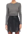 Fifteen Twenty Side-shirred Top In Charcoal