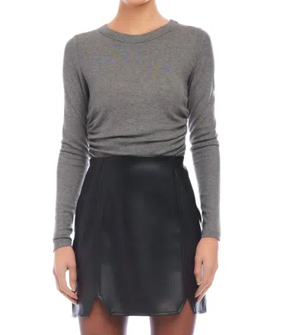 Fifteen Twenty Side-shirred Top In Charcoal