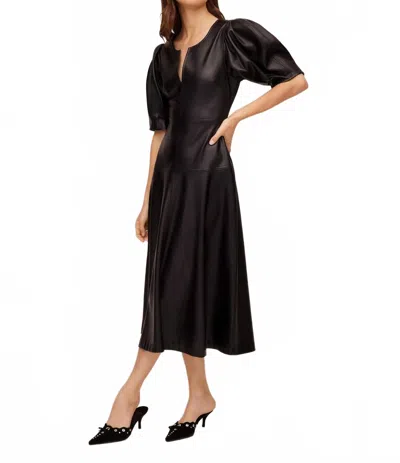 Fifteen Twenty Sierra Faux Leather Midi Dress In Black