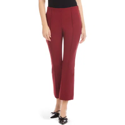 Fifteen Twenty Sigourney Pintuck Crop Pants In Burgundy
