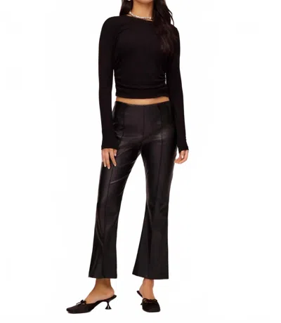 Fifteen Twenty Sigourney Pintuck Faux Leather Pants In Black